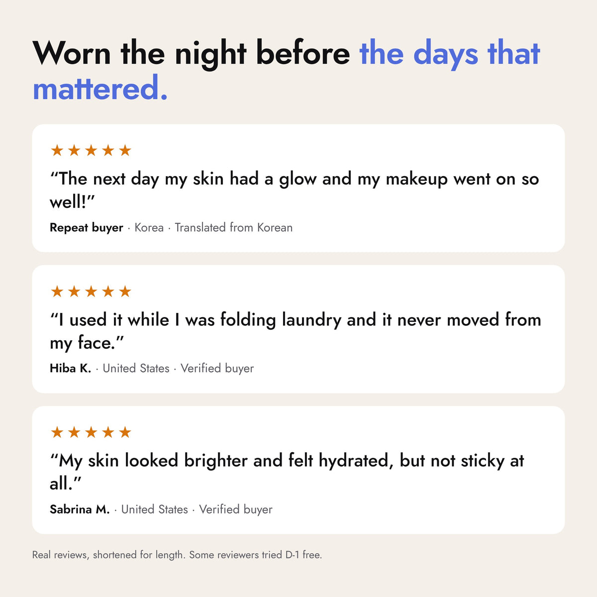D-1 Night-Before Glow Sheet Mask